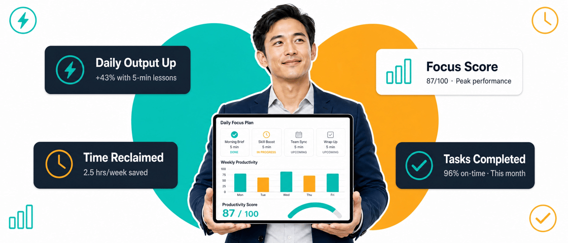 Bite-sized learning boosting workplace productivity - microlearning in action